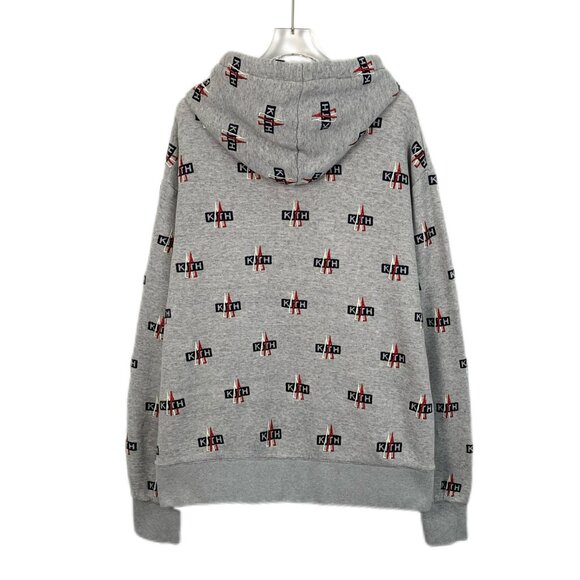 Moncler X Kith Gray Logo Hoodie M Cotton Blend Mens Casualwear - Picture 2 of 8